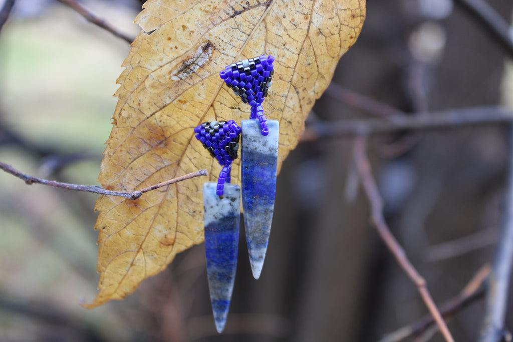 Lapis Lazuli Spike Earrings