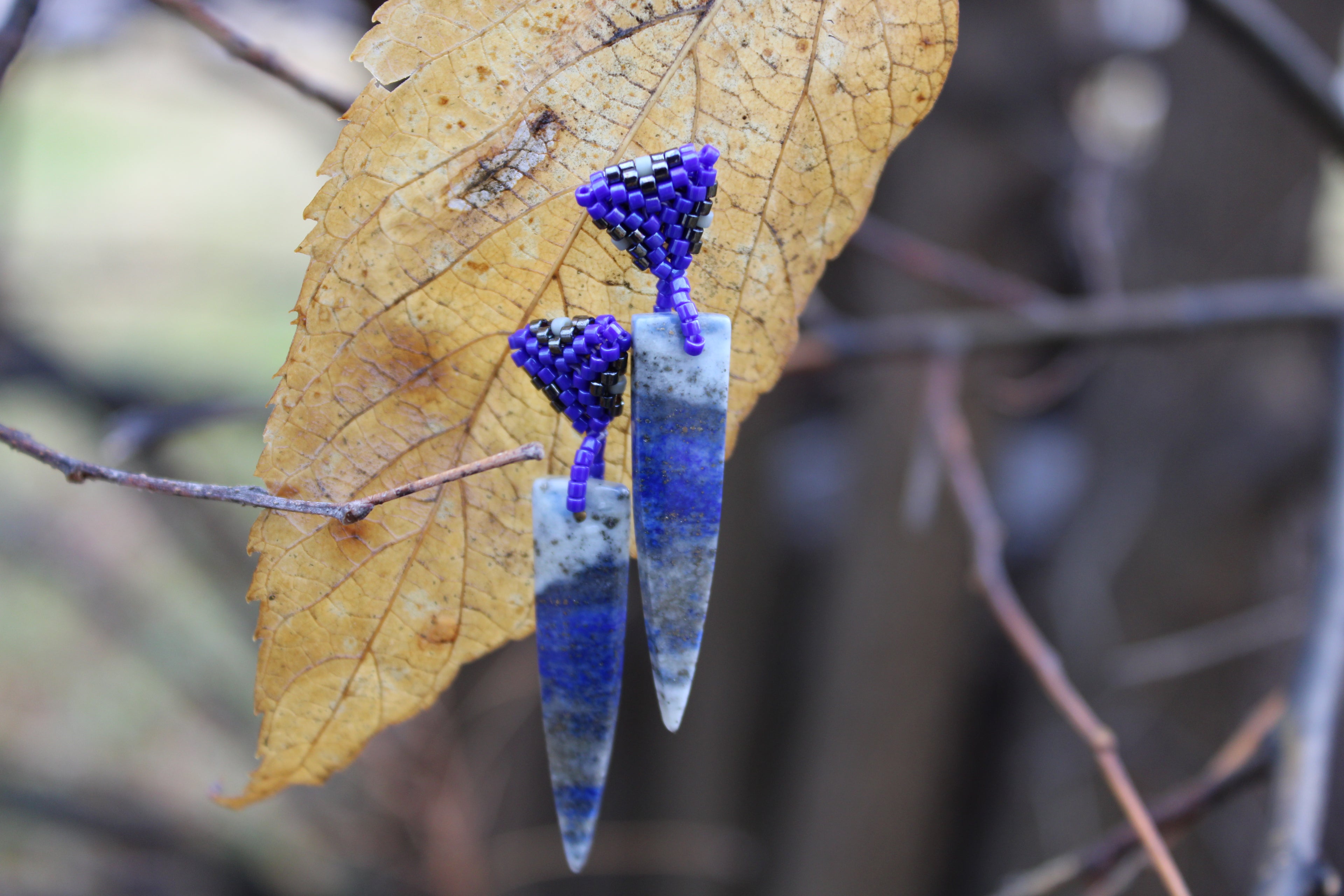 Lapis Lazuli Spike Earrings