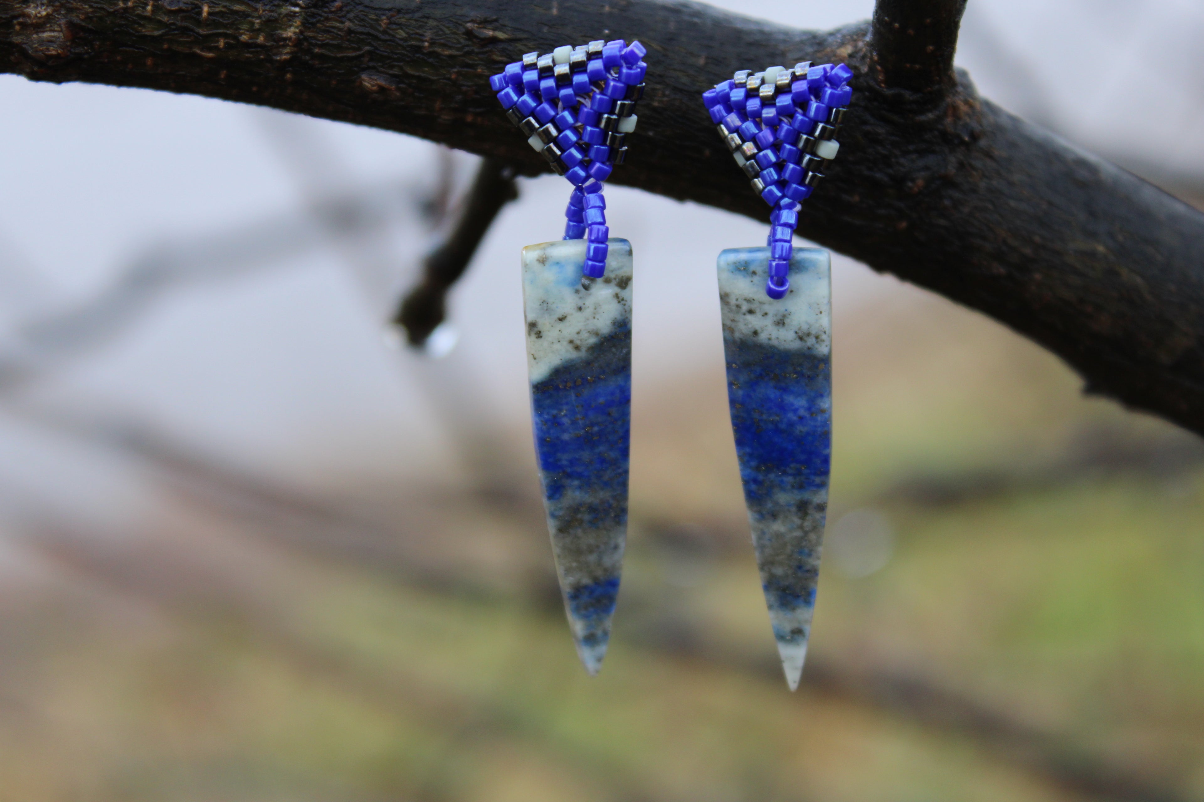 Lapis Lazuli Spike Earrings