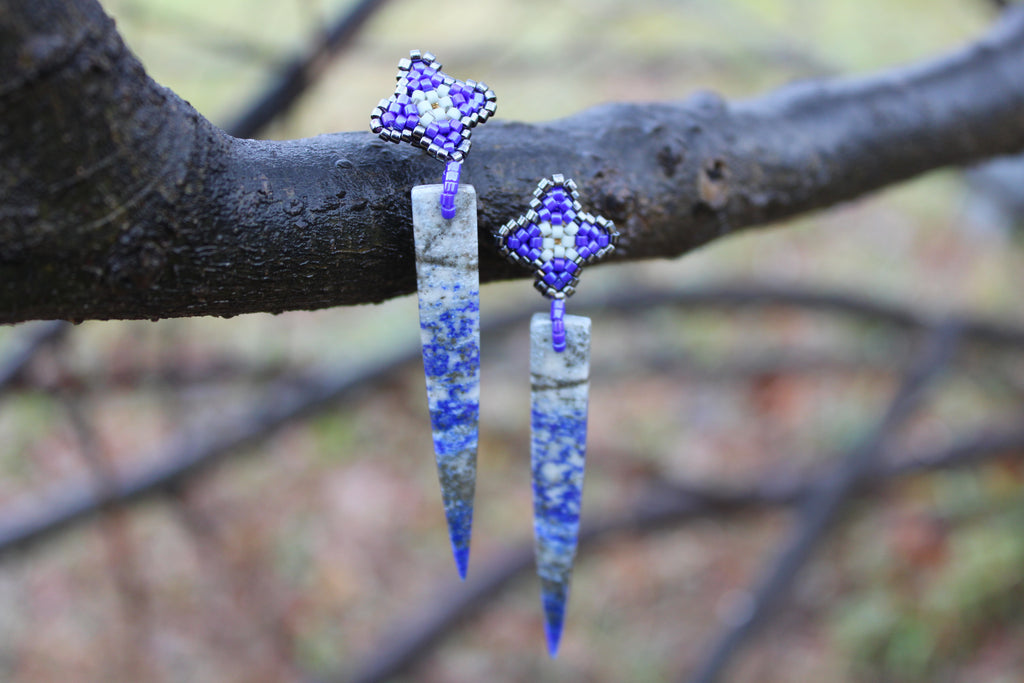 Lapis Lazuli Spike Earrings