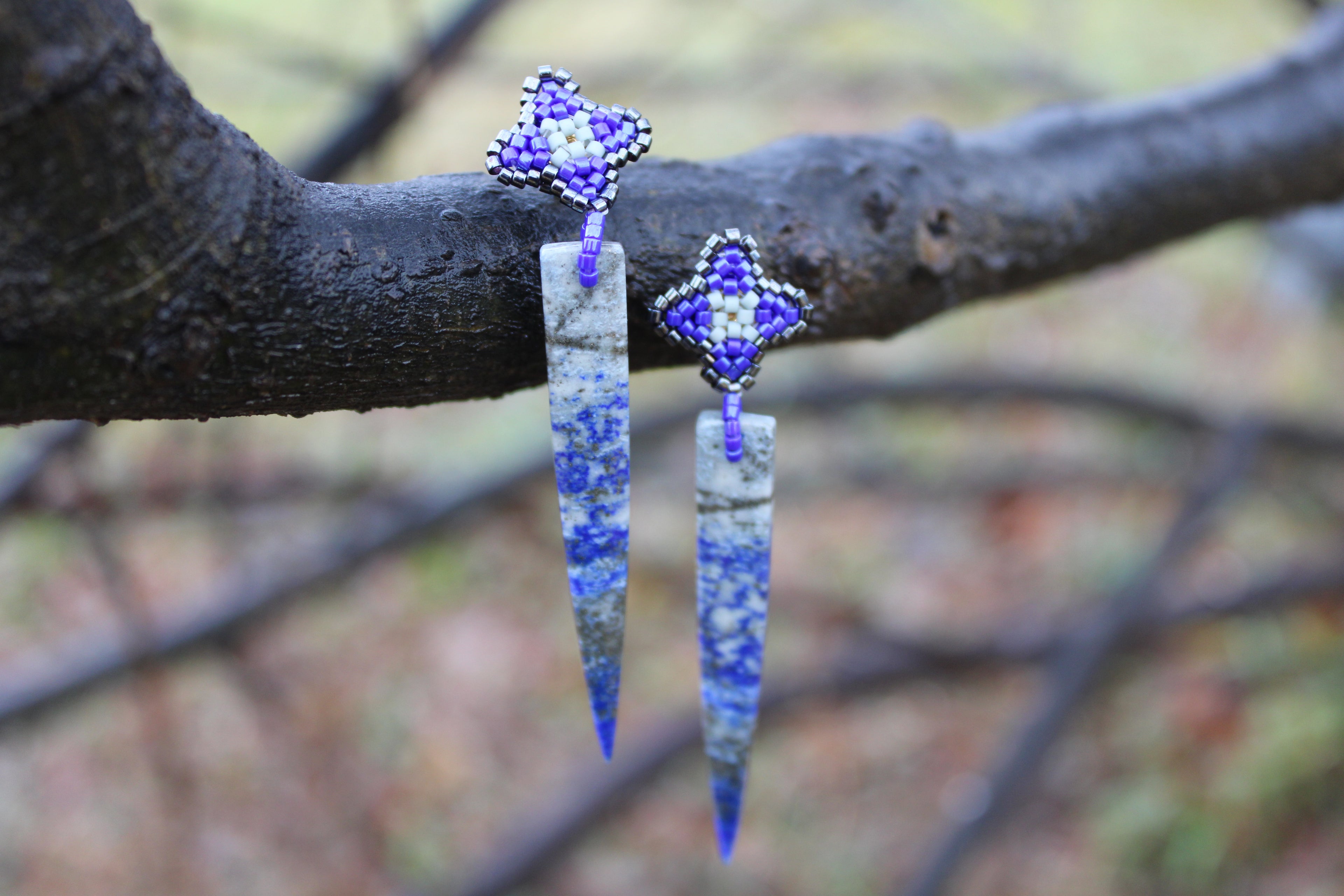 Lapis Lazuli Spike Earrings