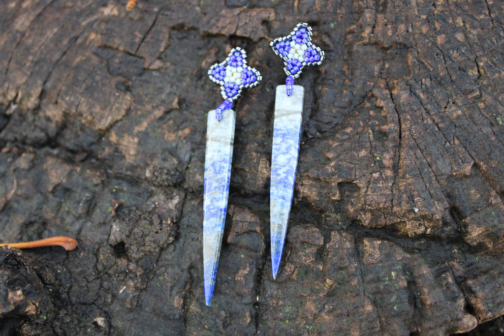 Lapis Lazuli Spike Earrings