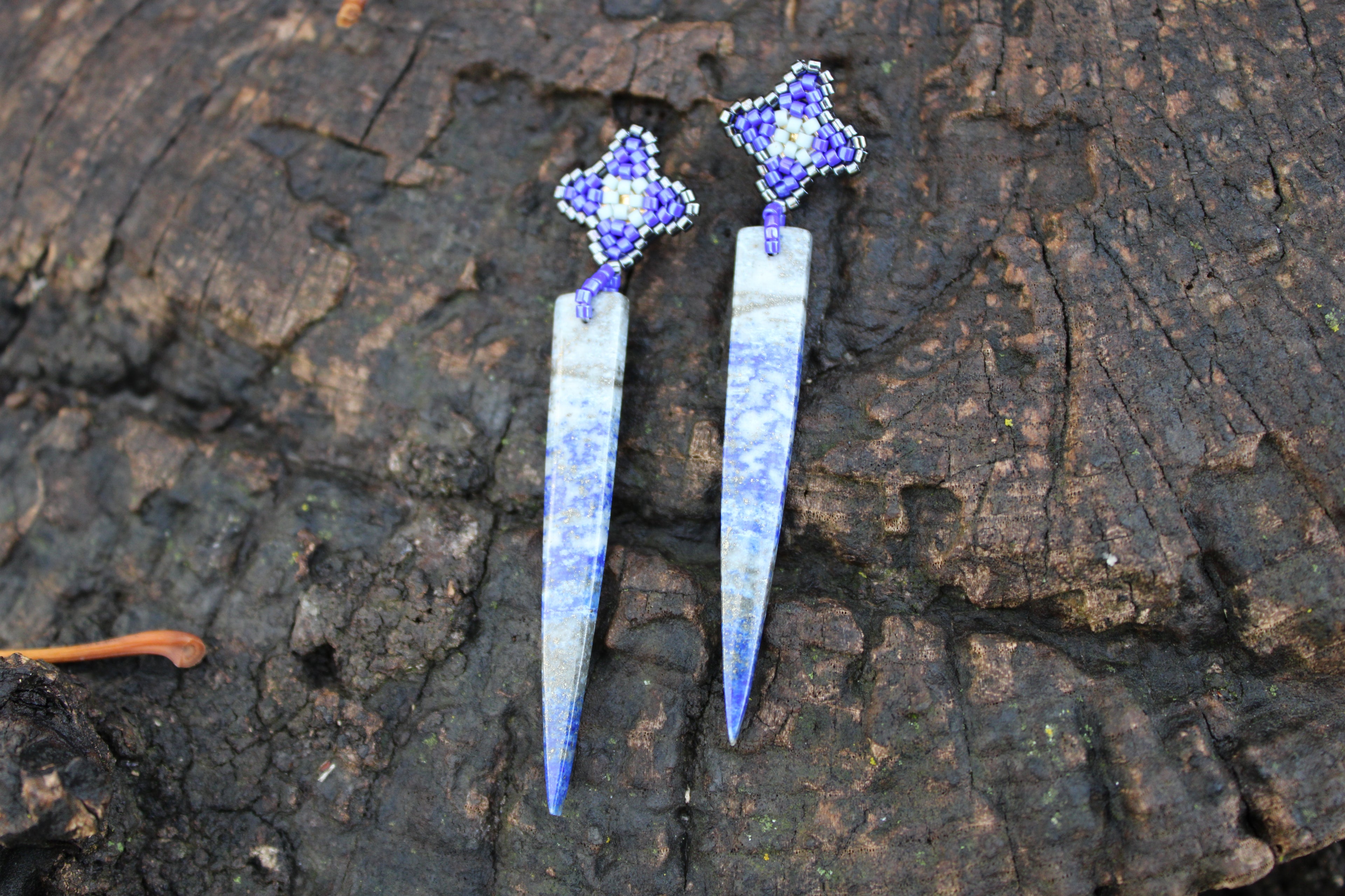 Lapis Lazuli Spike Earrings