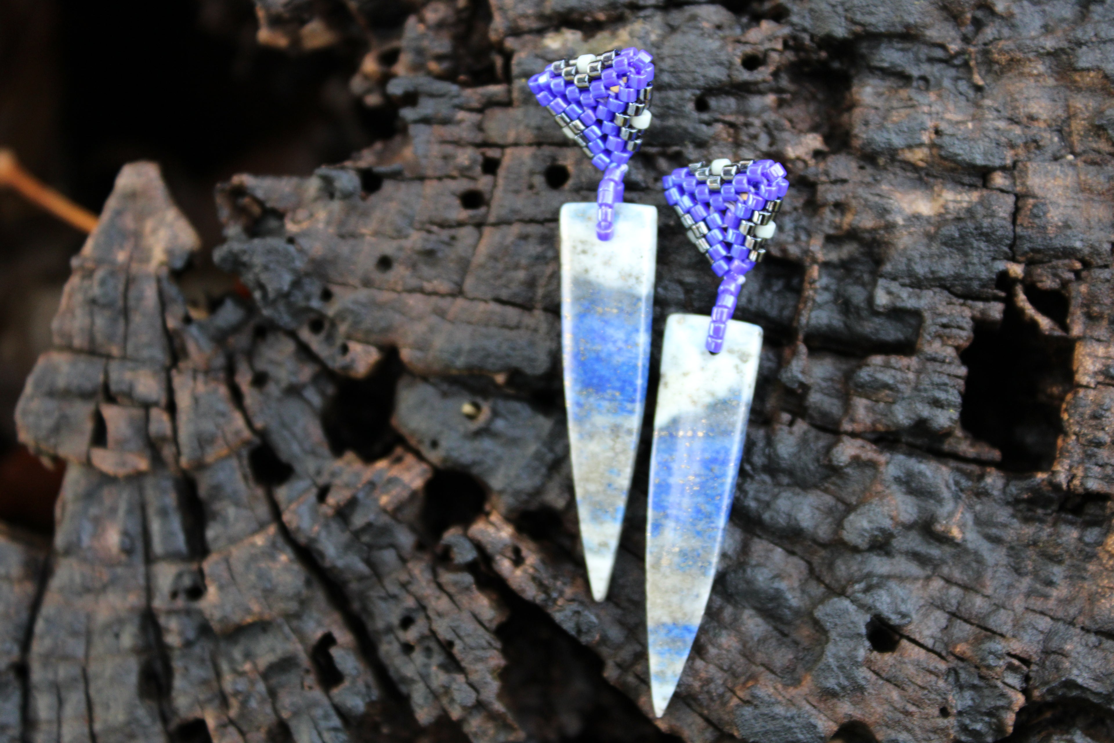 Lapis Lazuli Spike Earrings