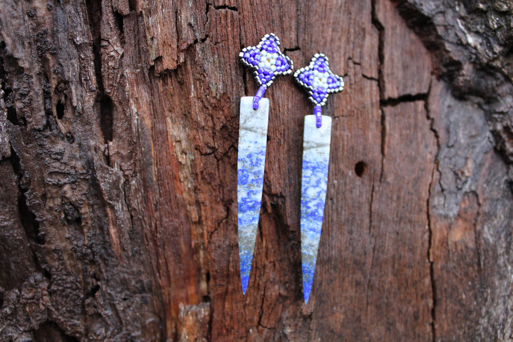 Lapis Lazuli Spike Earrings