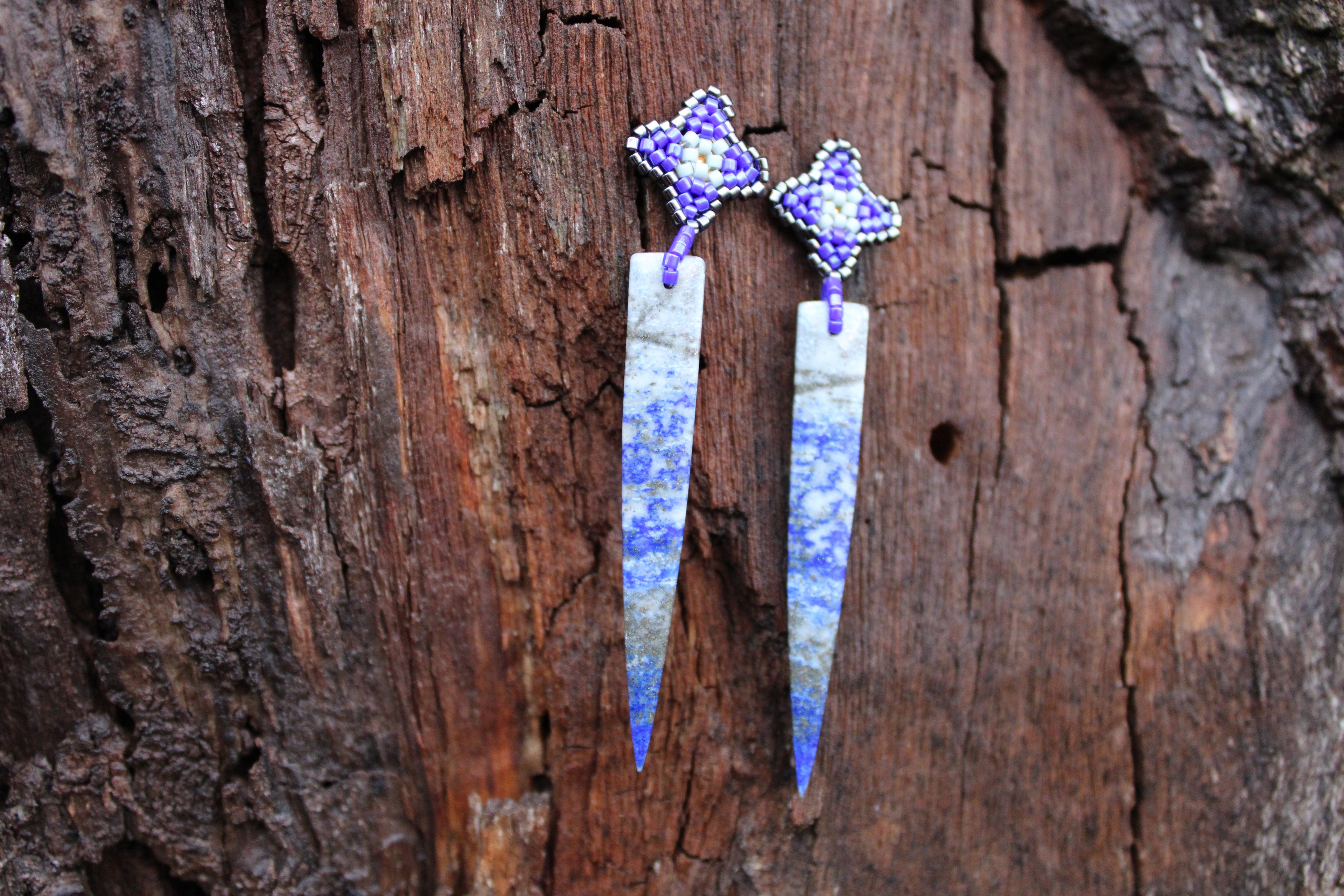 Lapis Lazuli Spike Earrings