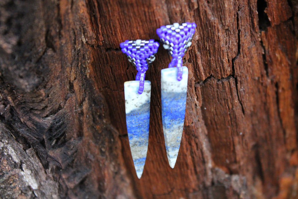 Lapis Lazuli Spike Earrings