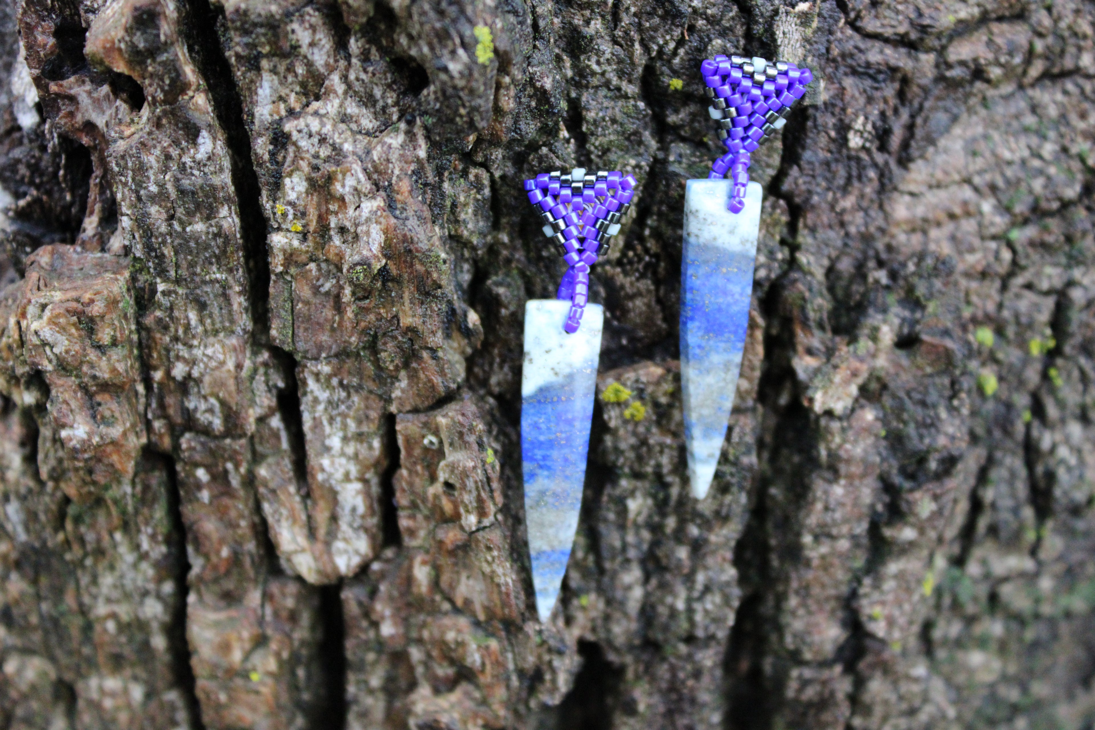 Lapis Lazuli Spike Earrings