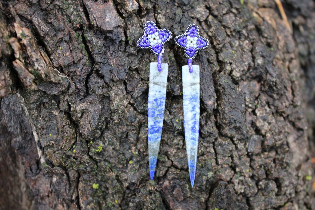 Lapis Lazuli Spike Earrings