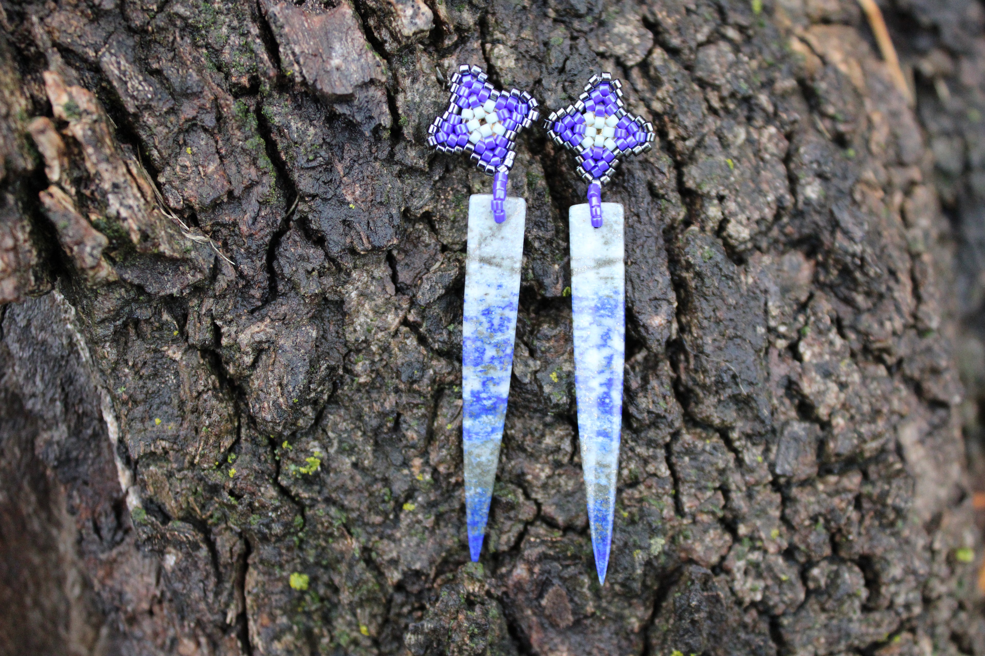 Lapis Lazuli Spike Earrings