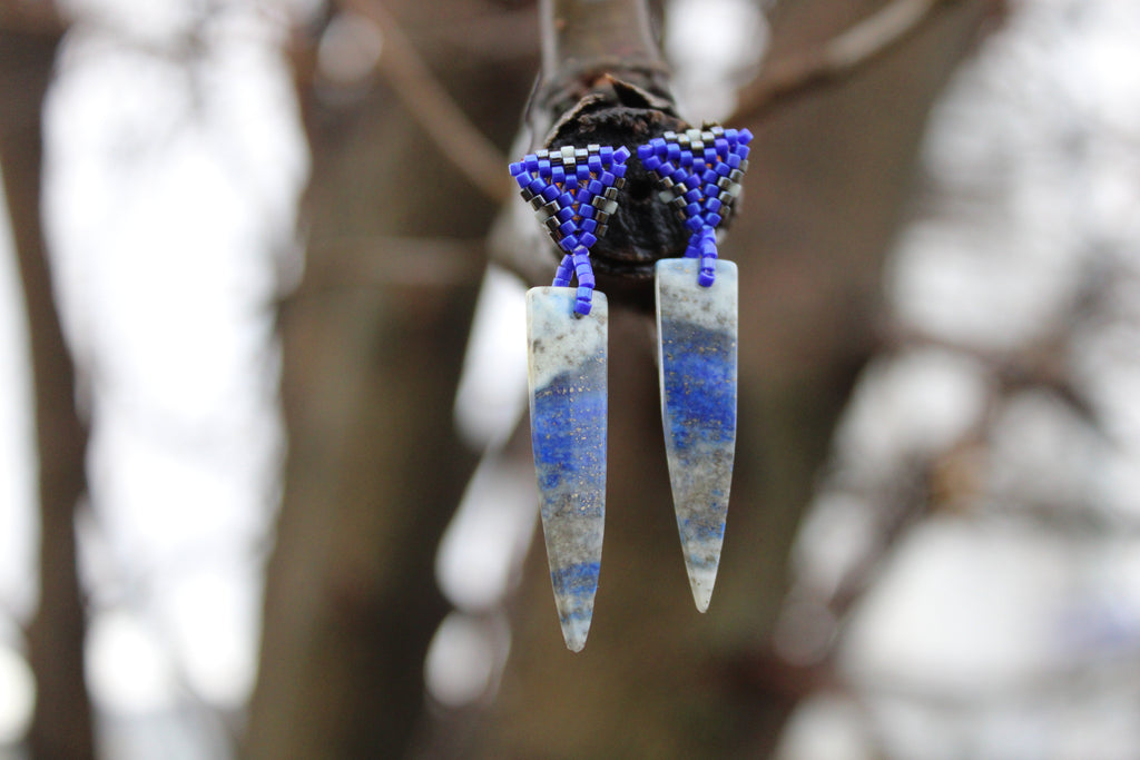 Lapis Lazuli Spike Earrings