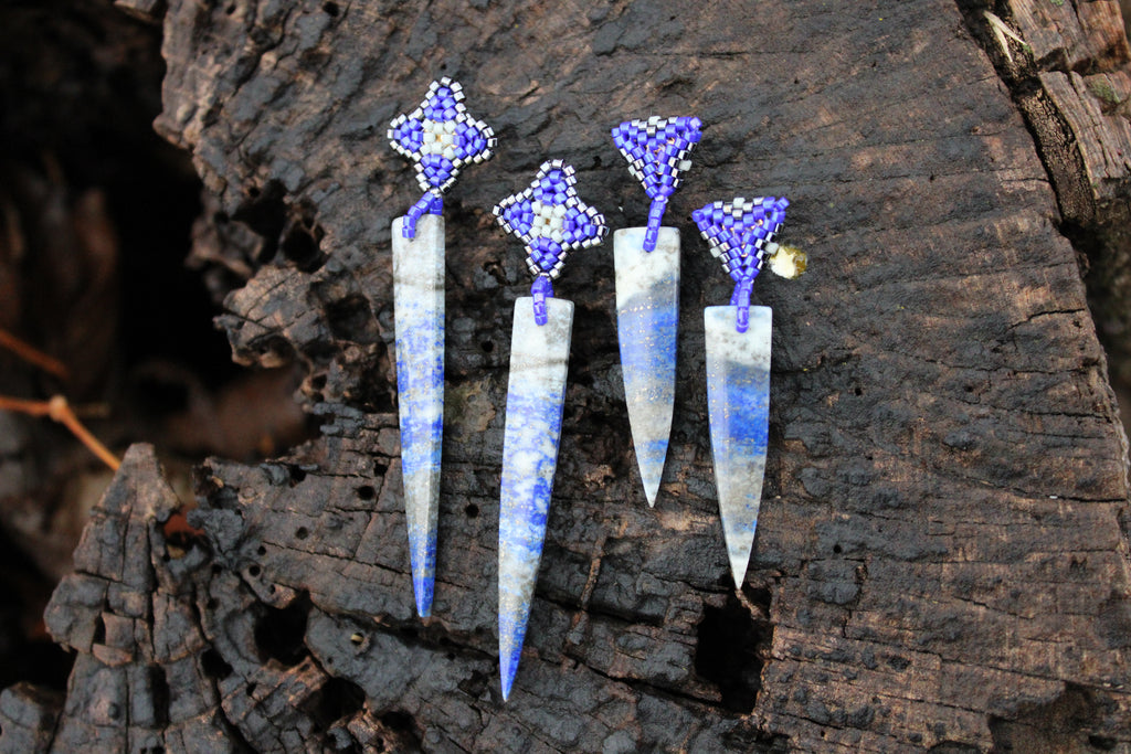 Lapis Lazuli Spike Earrings
