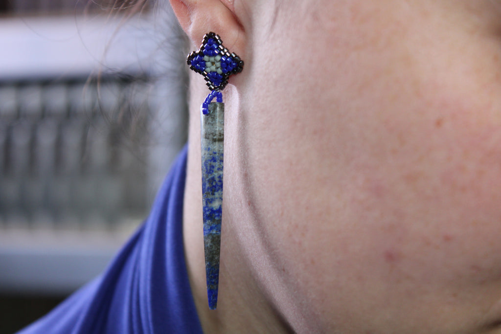 Lapis Lazuli Spike Earrings