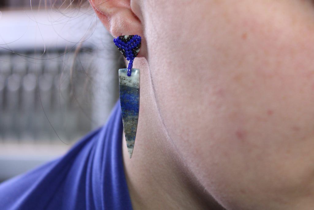 Lapis Lazuli Spike Earrings