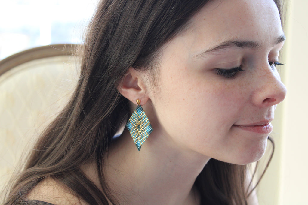 Atlantisesque Brick Stitch Earrings