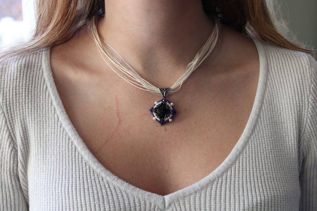 Blue Faceted Necklace