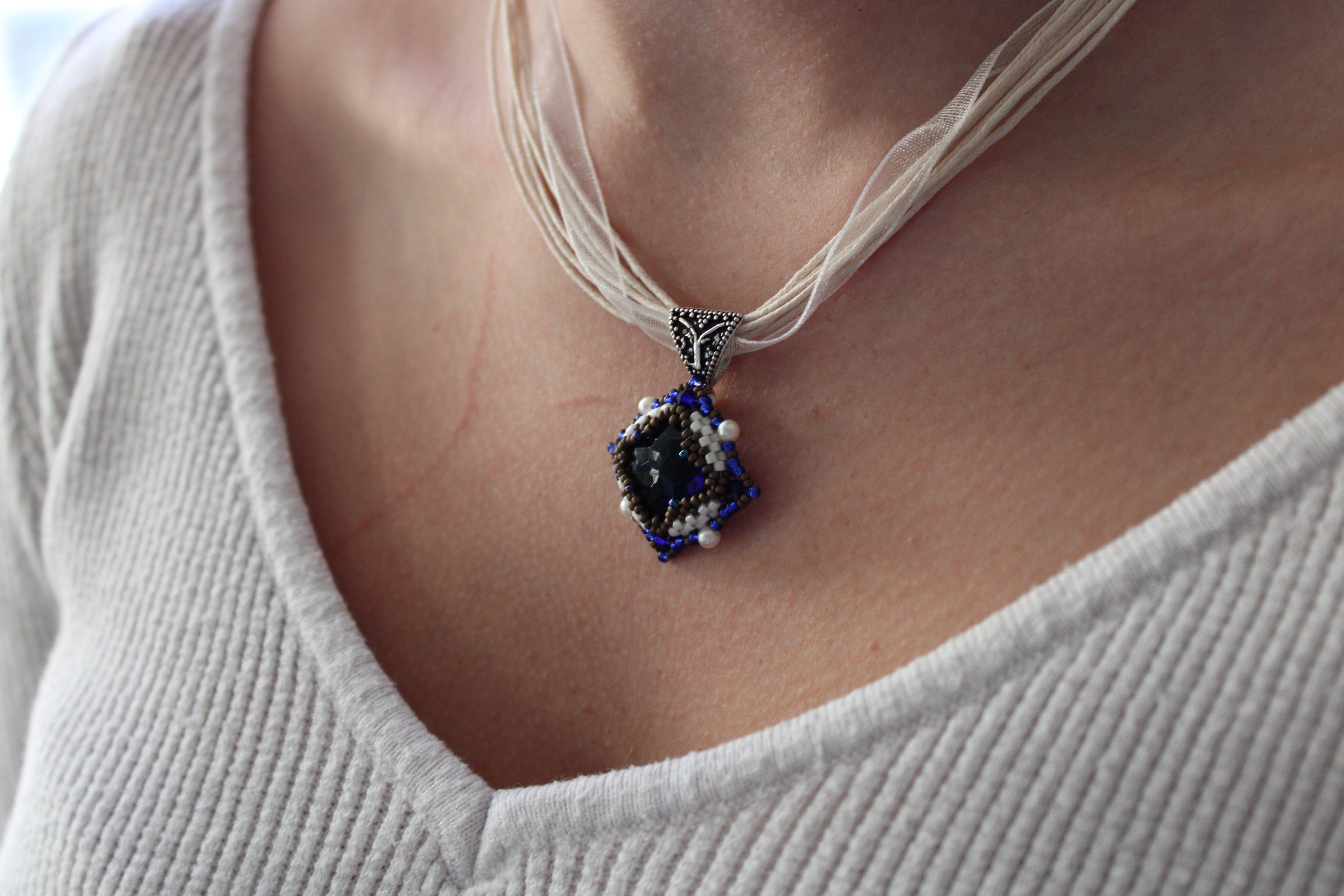 Blue Faceted Necklace