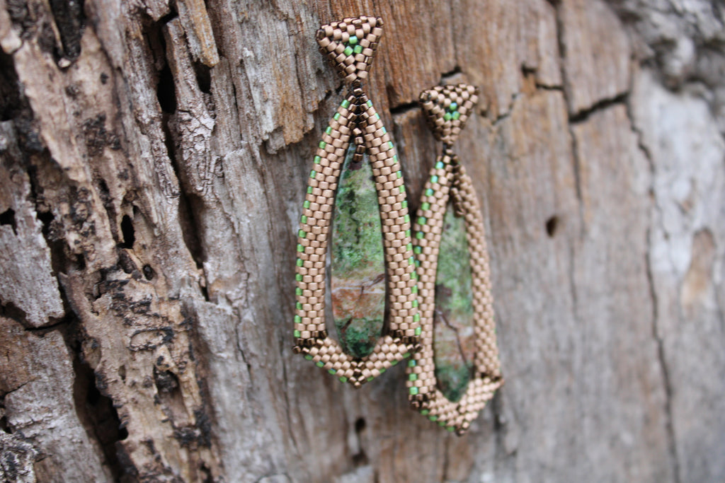 Chrysocolla Tie Pendant Earrings