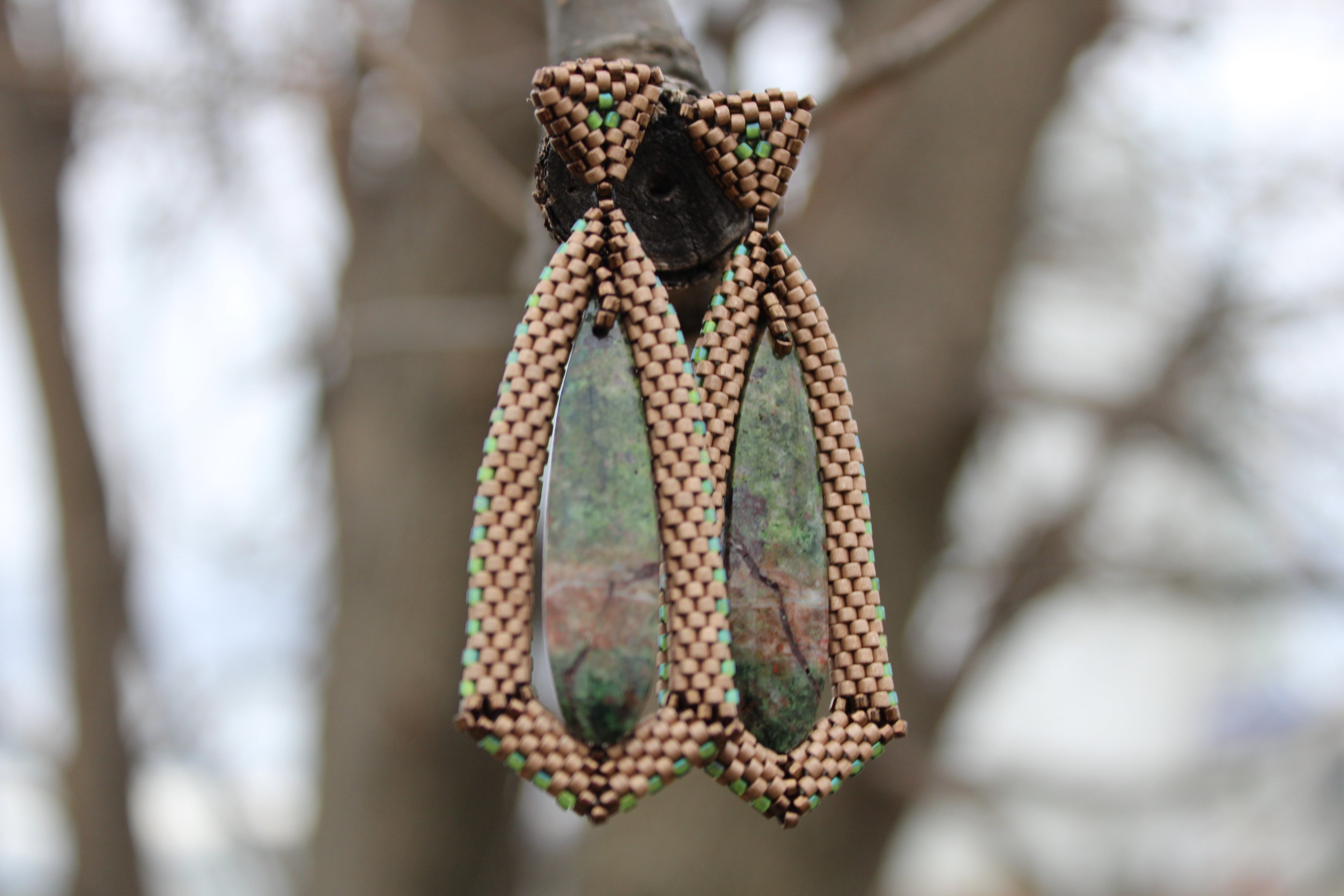 Chrysocolla Tie Pendant Earrings