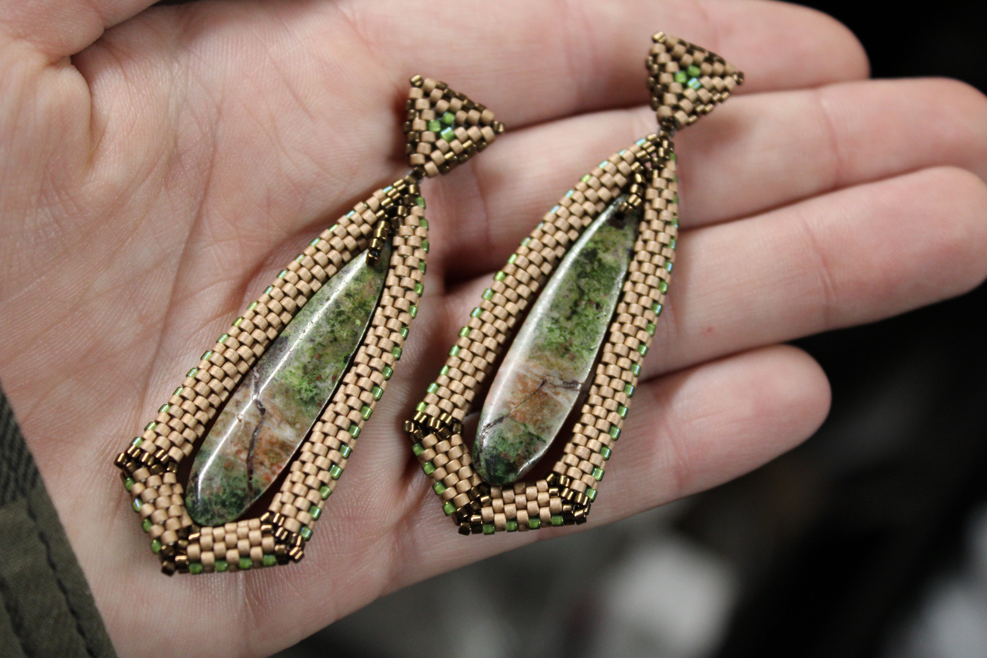 Chrysocolla Tie Pendant Earrings