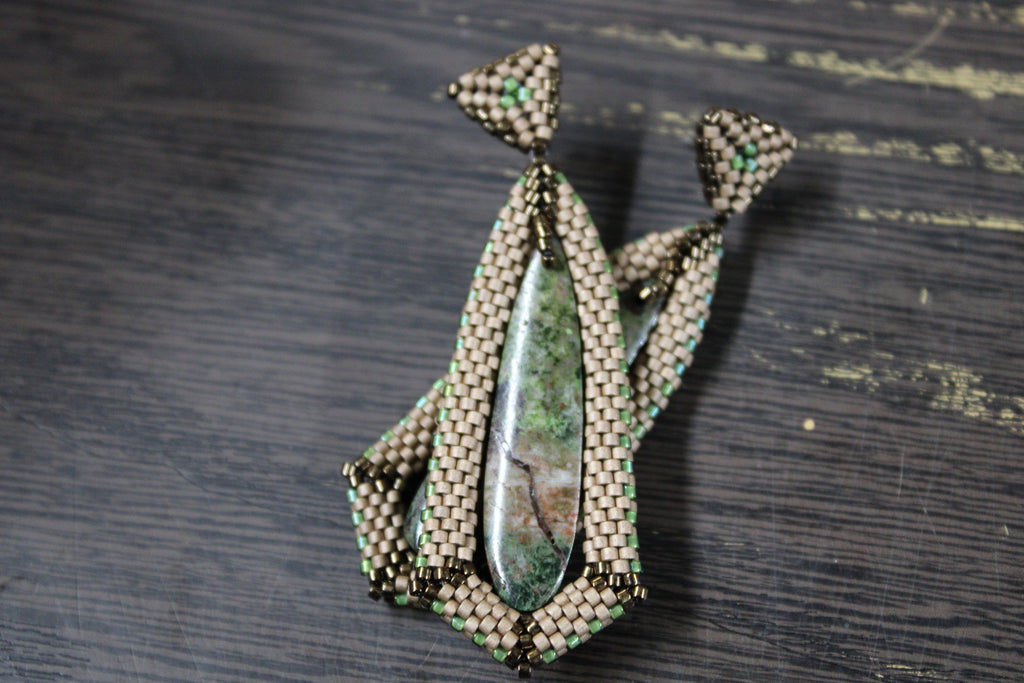 Chrysocolla Tie Pendant Earrings
