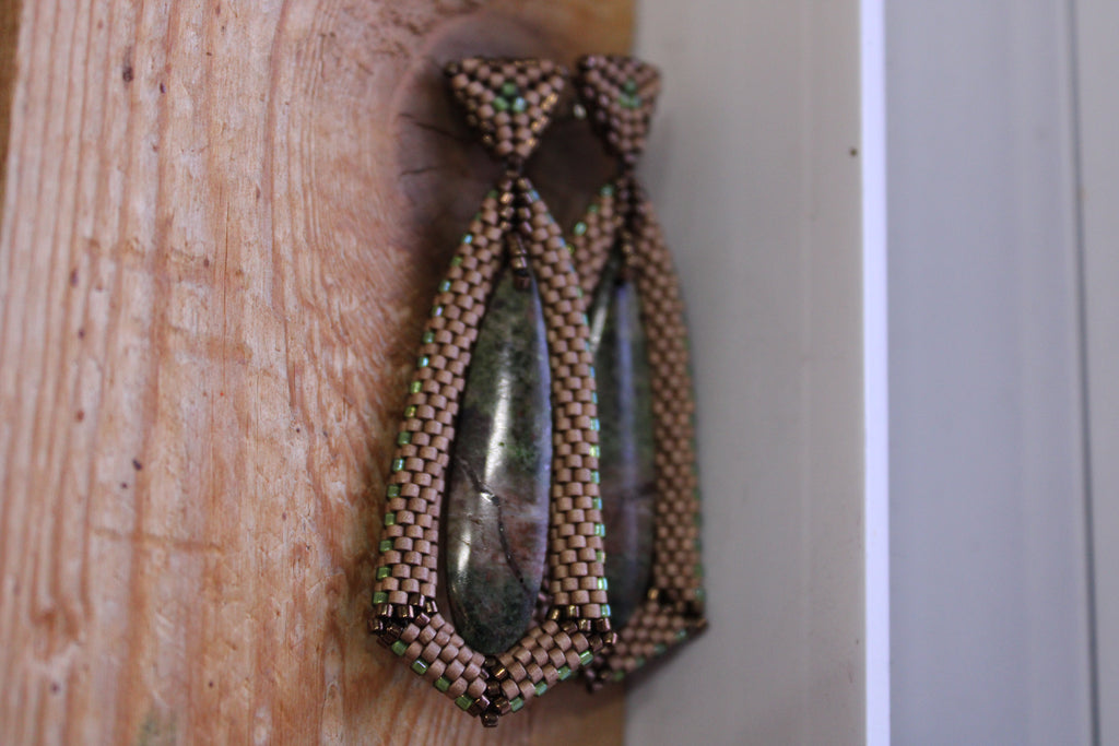 Chrysocolla Tie Pendant Earrings