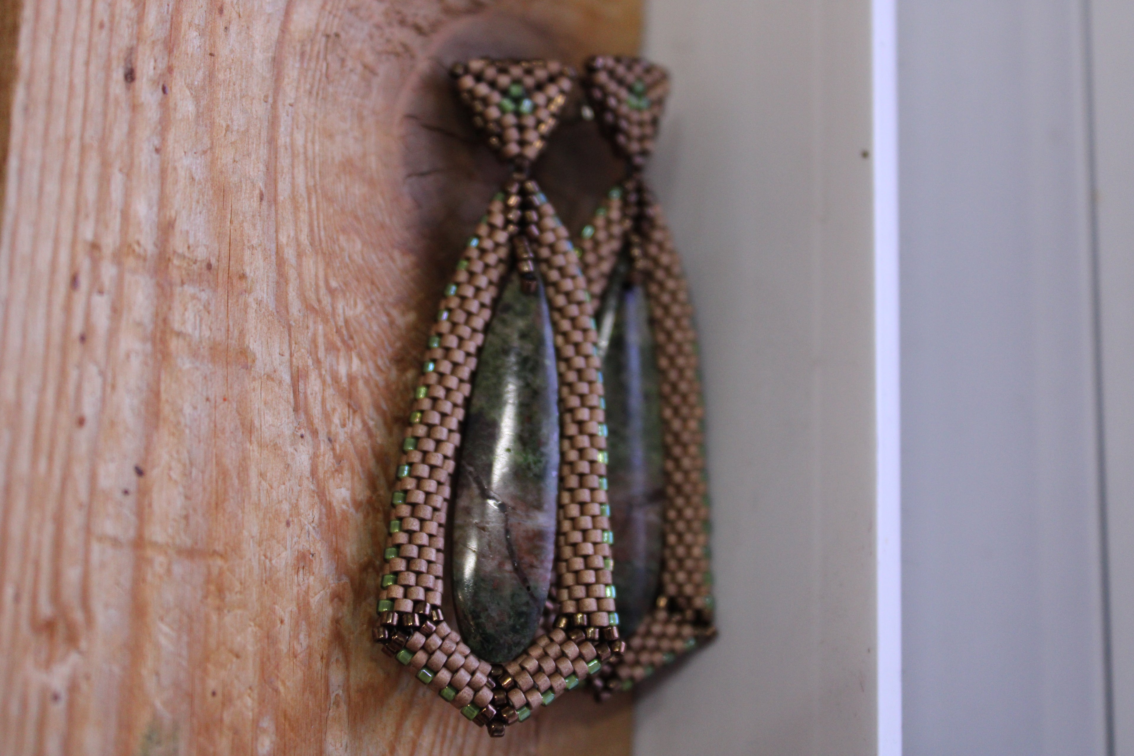 Chrysocolla Tie Pendant Earrings