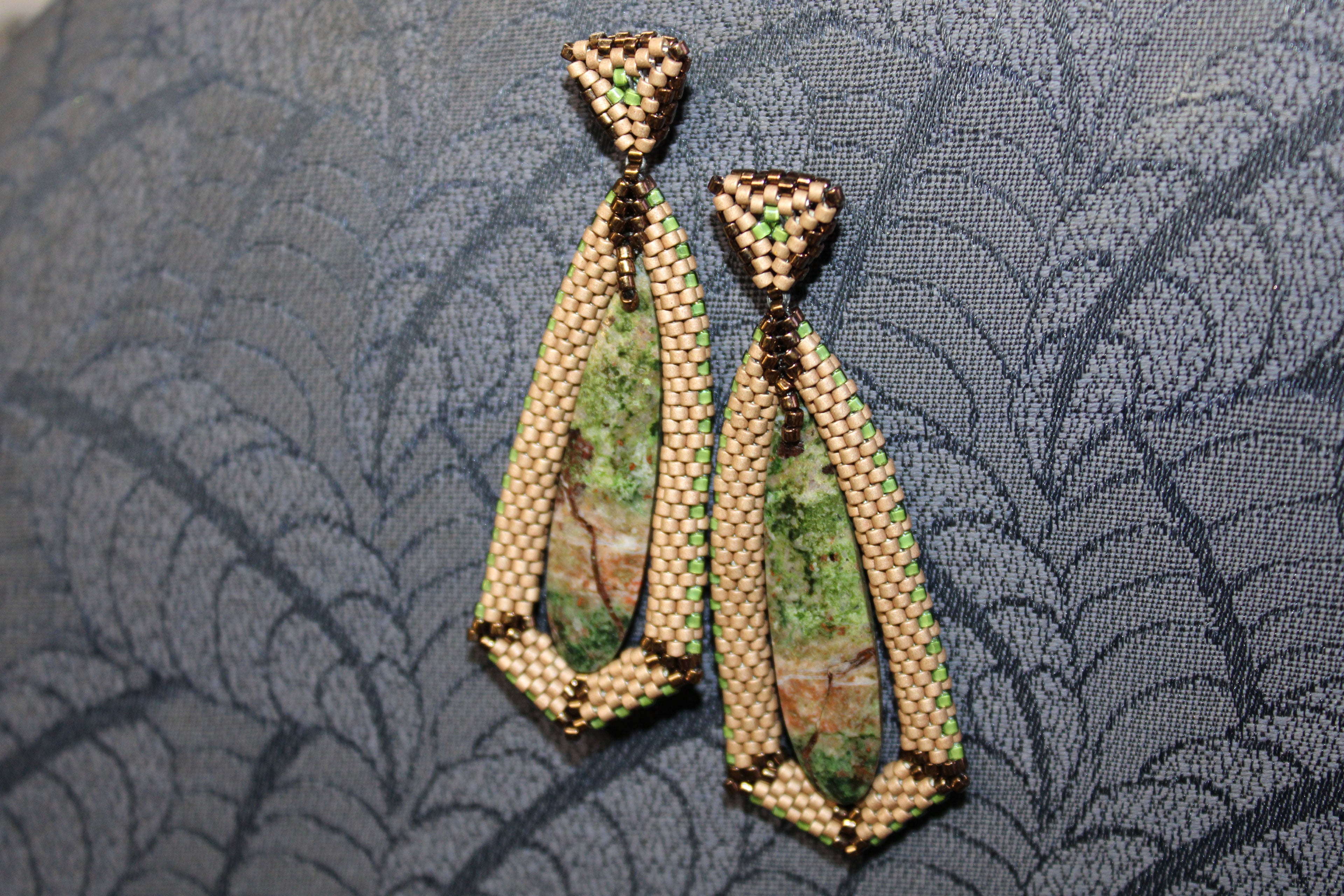 Chrysocolla Tie Pendant Earrings