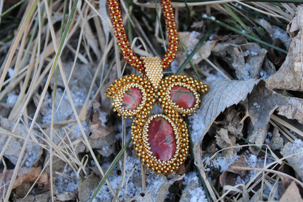 Statement Red Creek Jasper Beaded Necklace