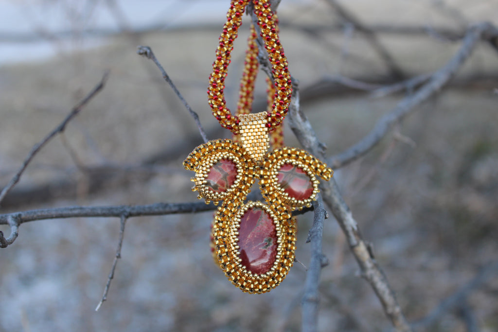 Statement Red Creek Jasper Beaded Necklace