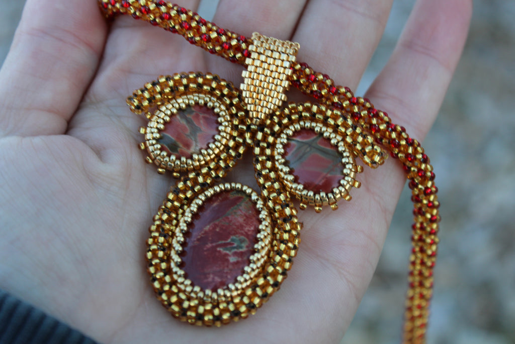 Statement Red Creek Jasper Beaded Necklace