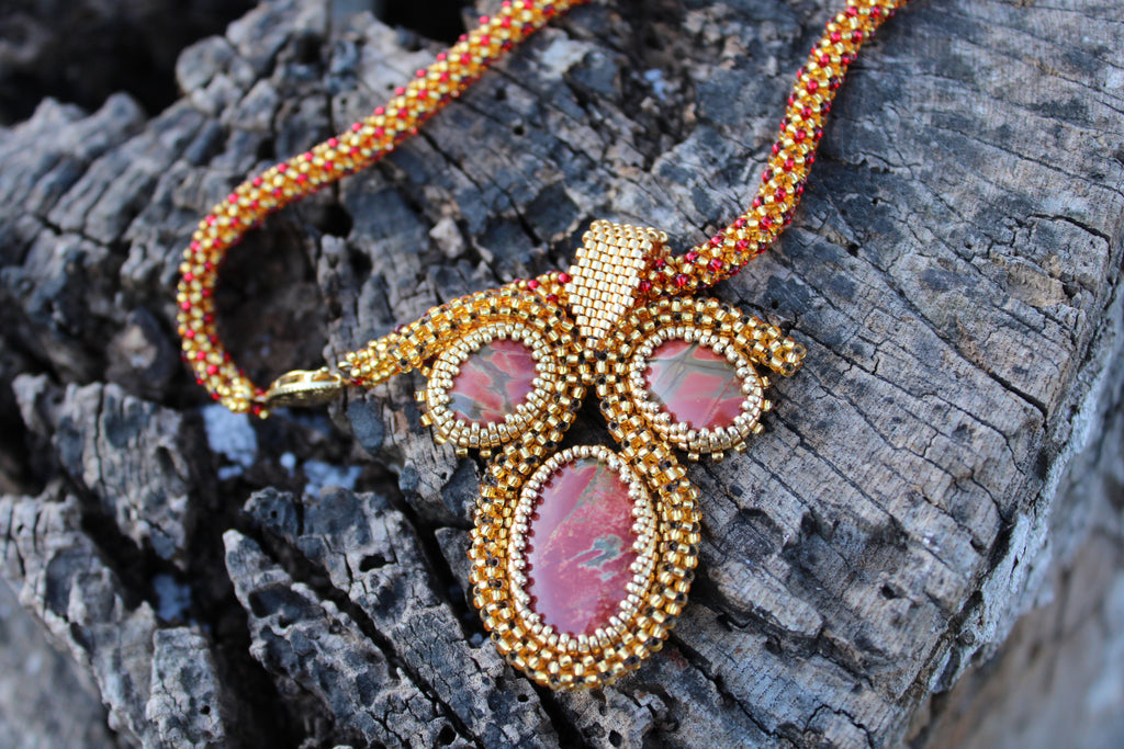 Statement Red Creek Jasper Beaded Necklace