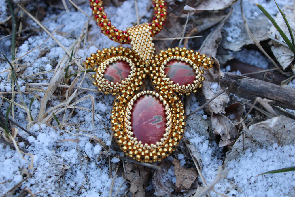Statement Red Creek Jasper Beaded Necklace