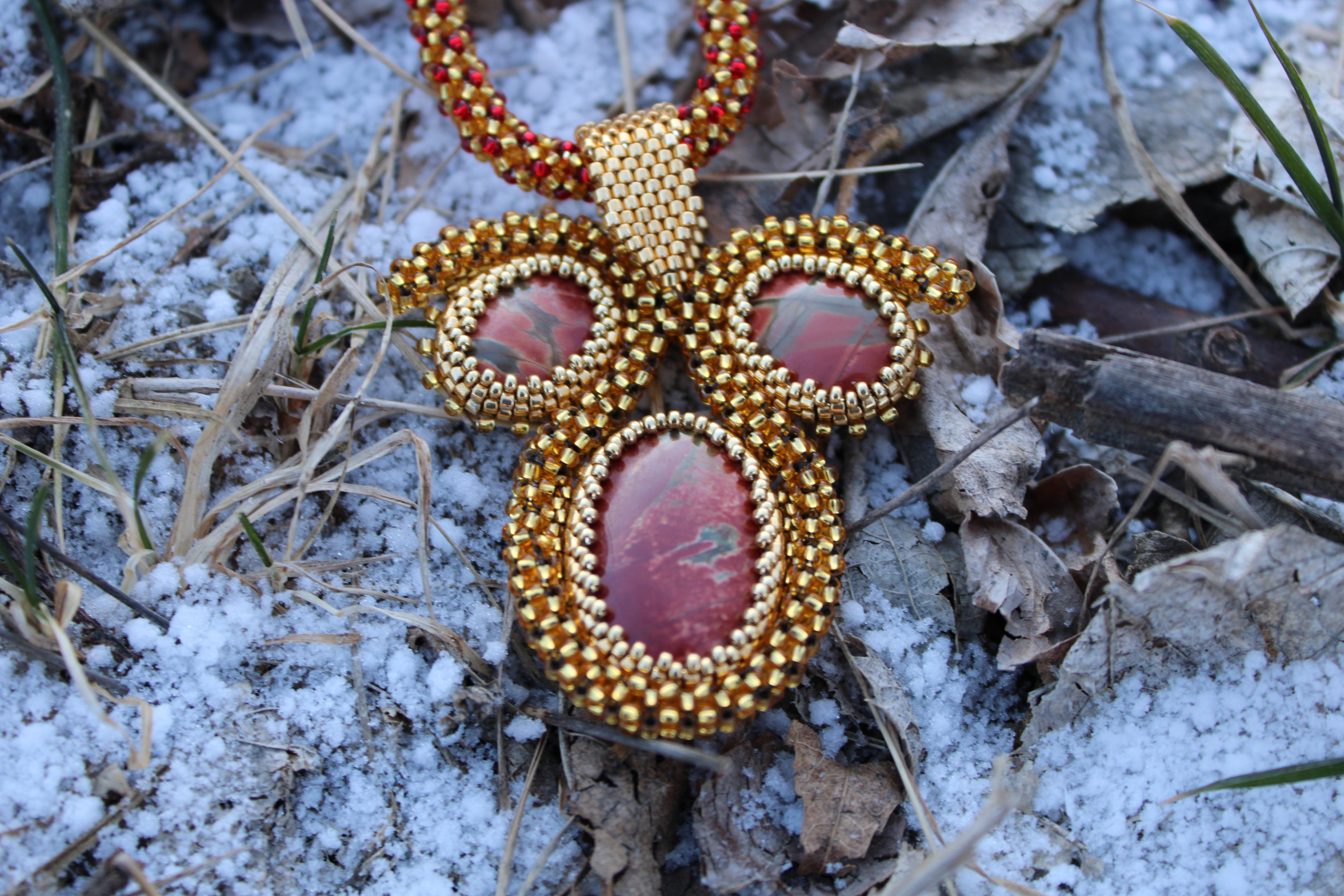 Statement Red Creek Jasper Beaded Necklace