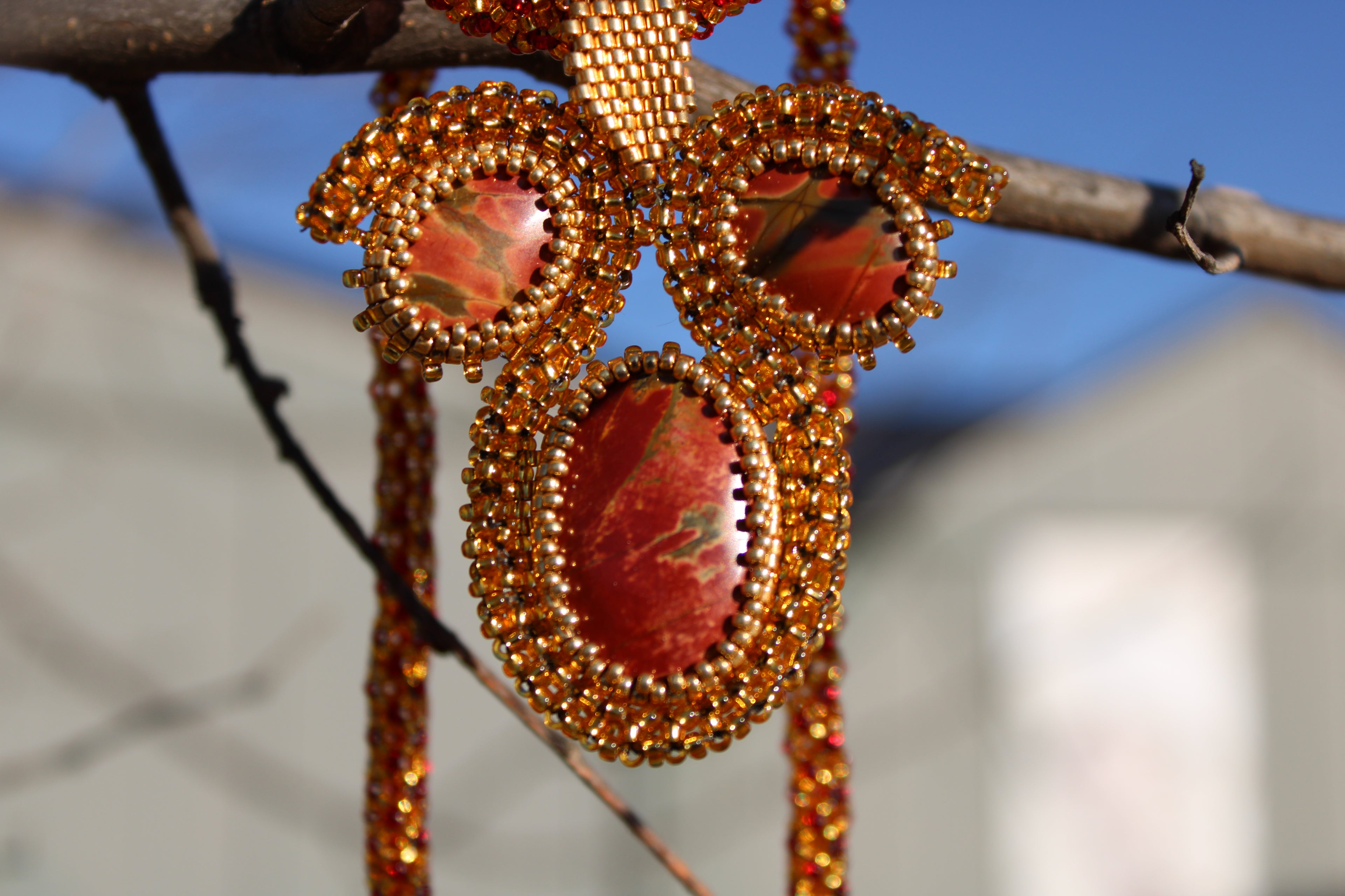 Statement Red Creek Jasper Beaded Necklace