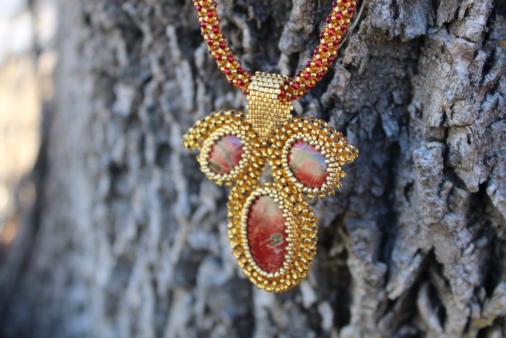 Statement Red Creek Jasper Beaded Necklace