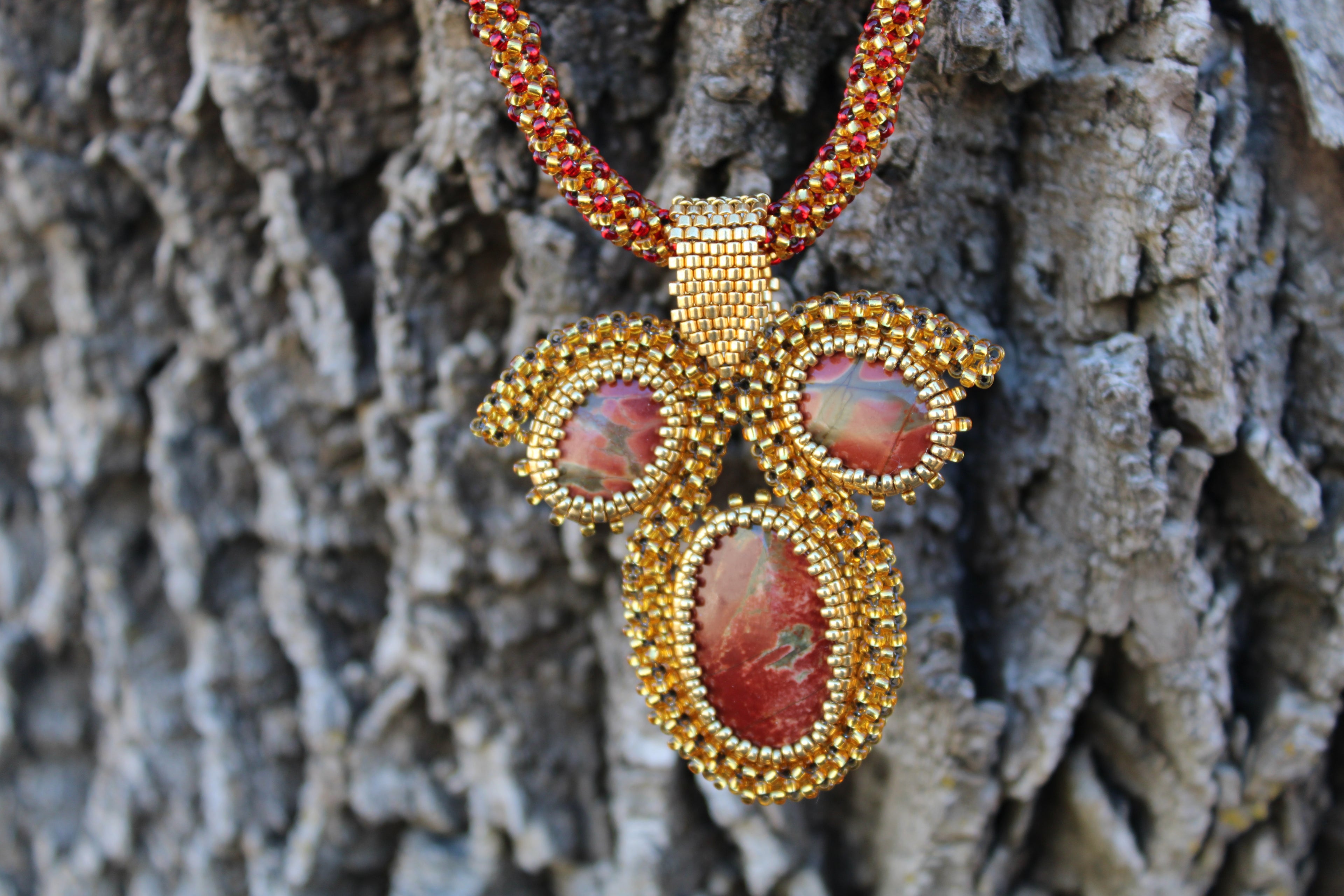 Statement Red Creek Jasper Beaded Necklace