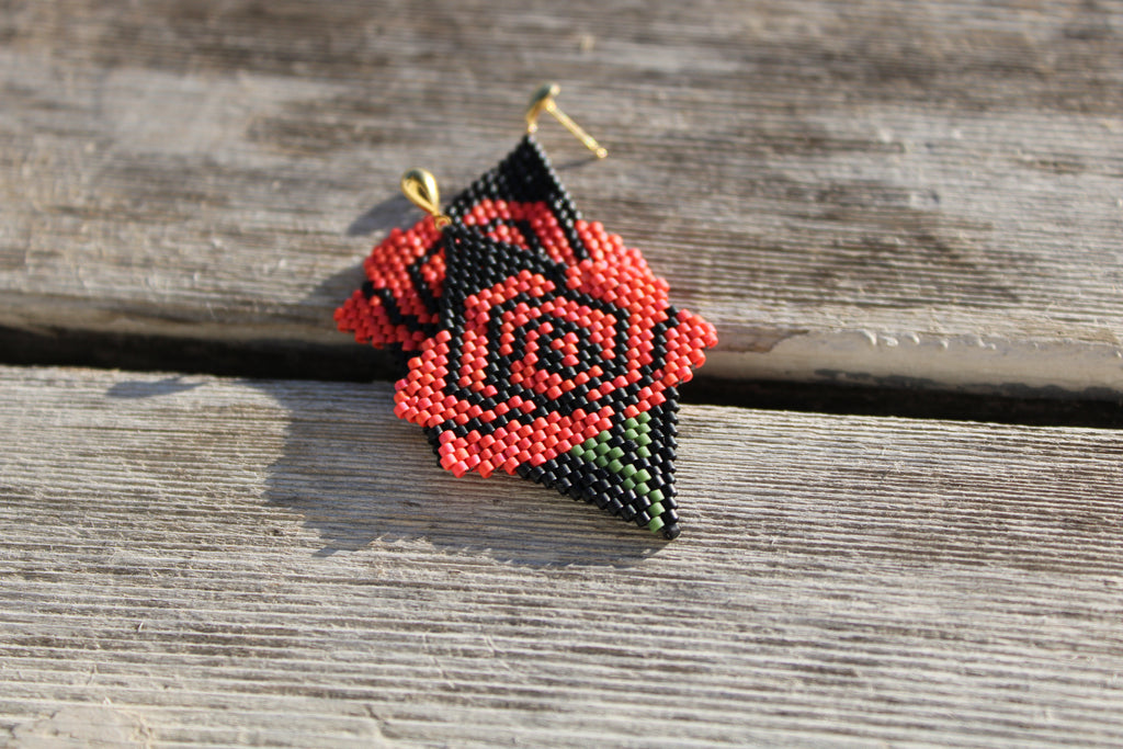 Rose Brick Stitch Earrings
