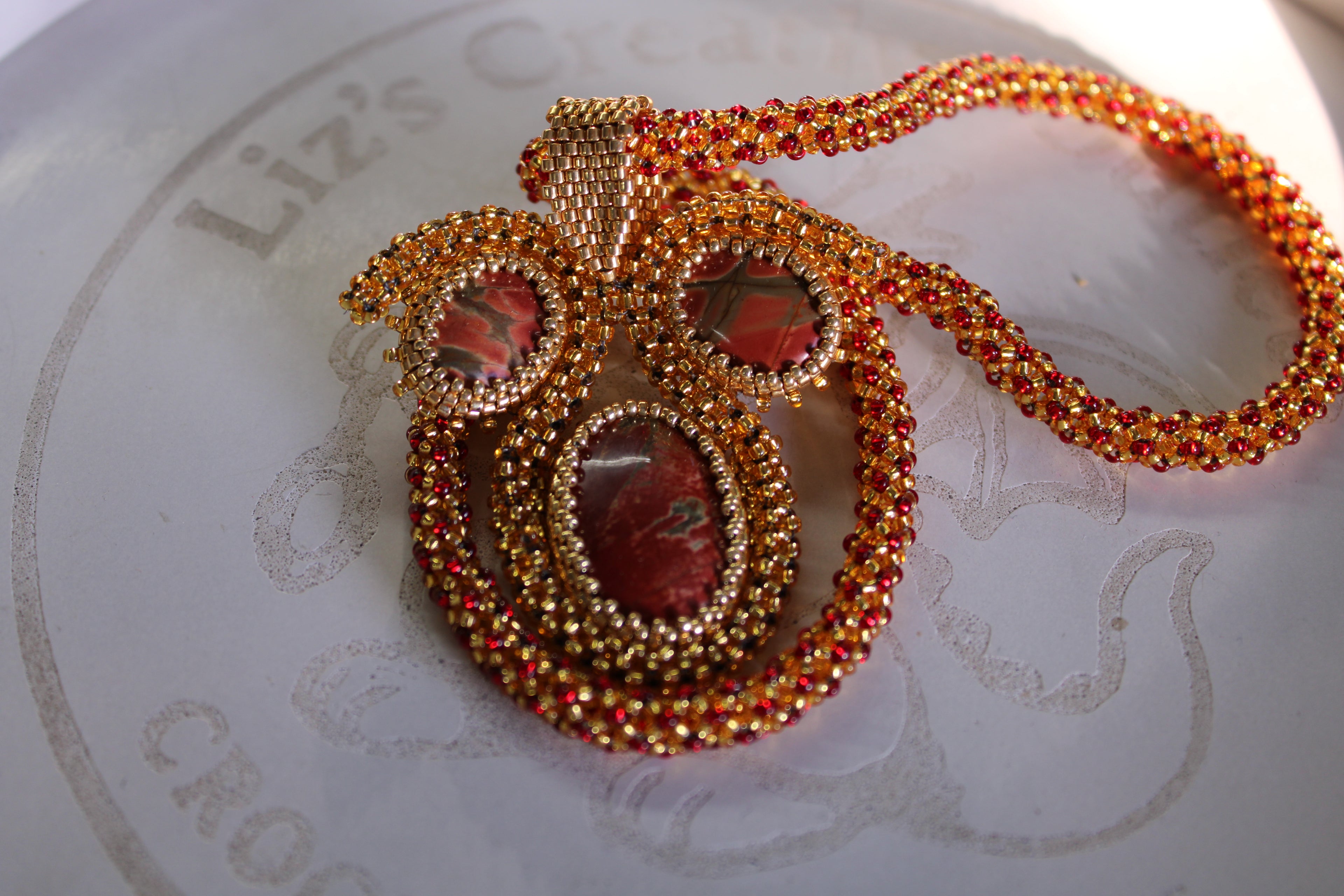 Statement Red Creek Jasper Beaded Necklace