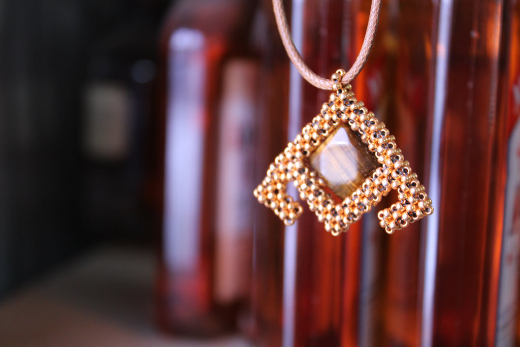 Tigers Eye Geometric Necklace