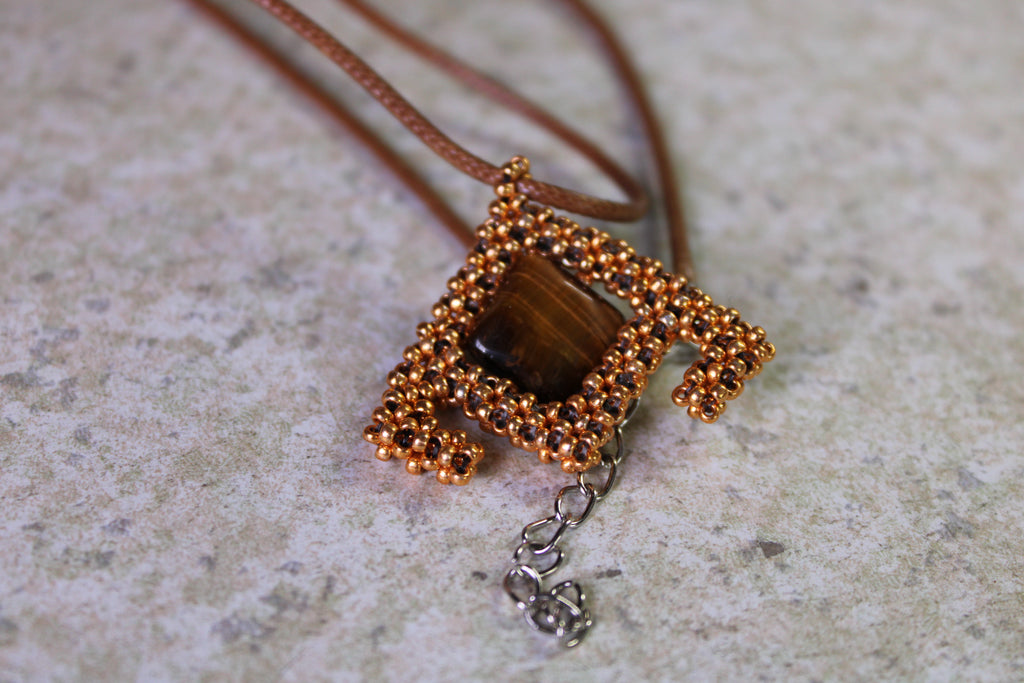 Tigers Eye Geometric Necklace