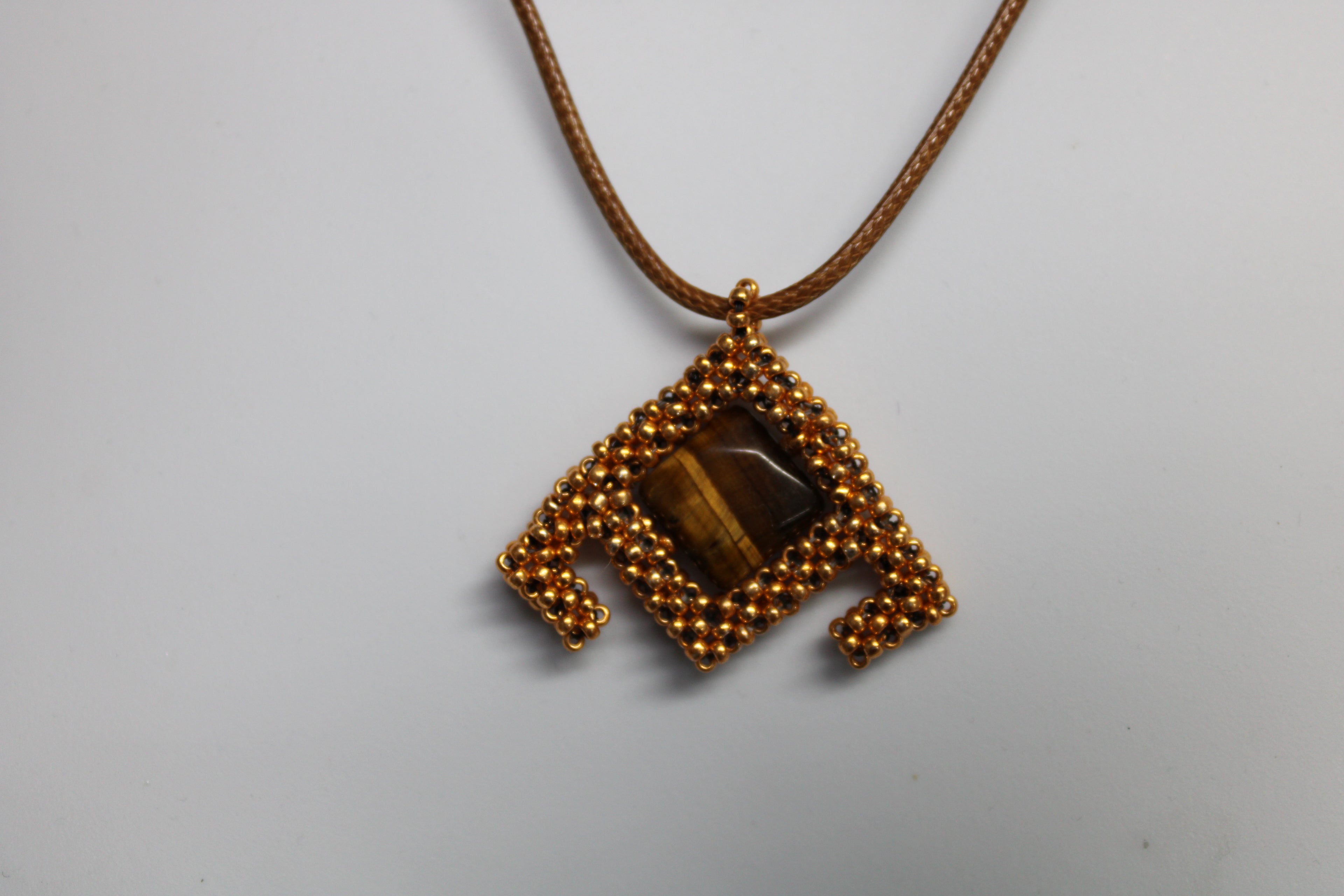 Tigers Eye Geometric Necklace