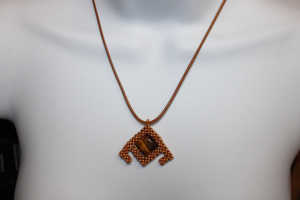 Tigers Eye Geometric Necklace