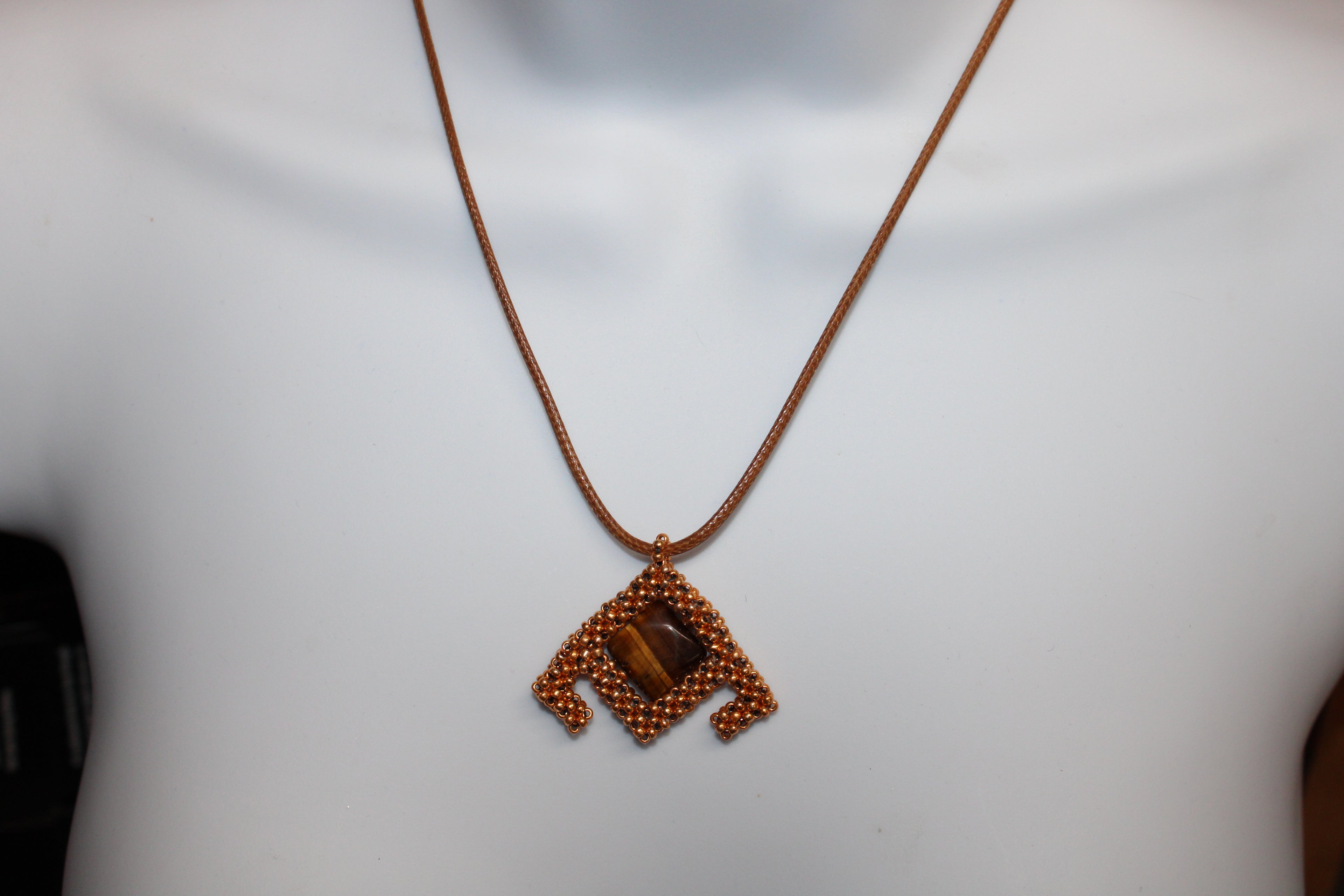 Tigers Eye Geometric Necklace