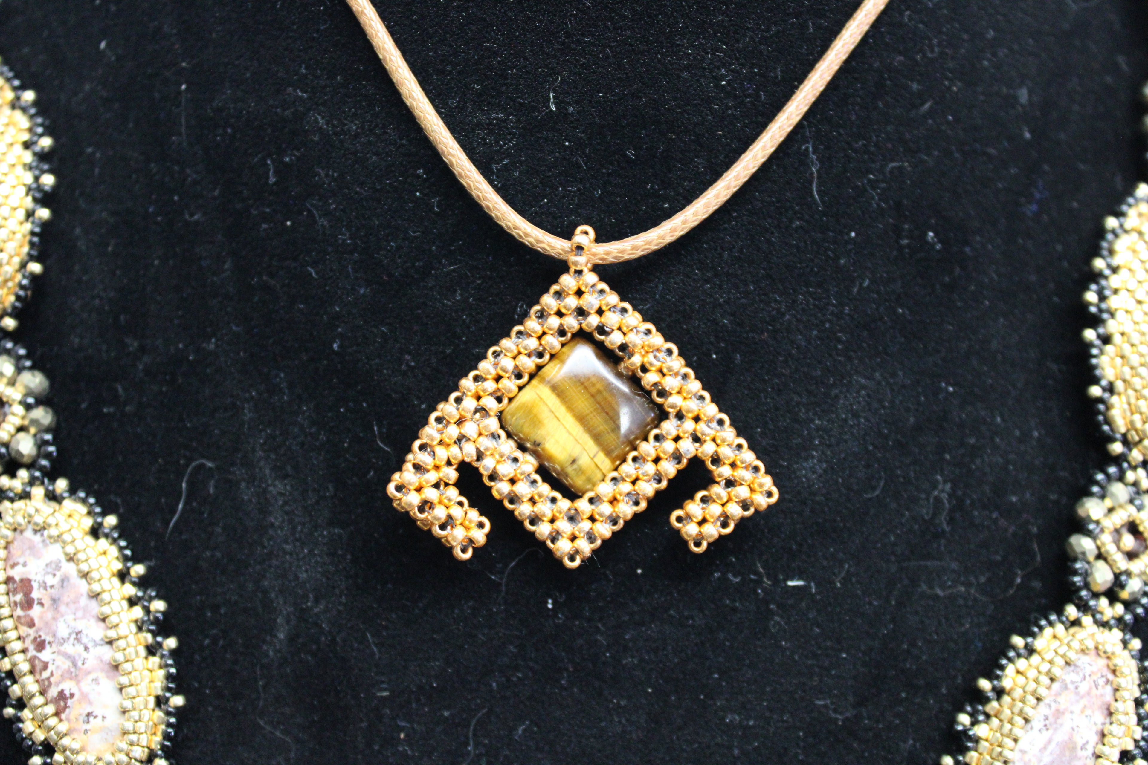 Tigers Eye Geometric Necklace