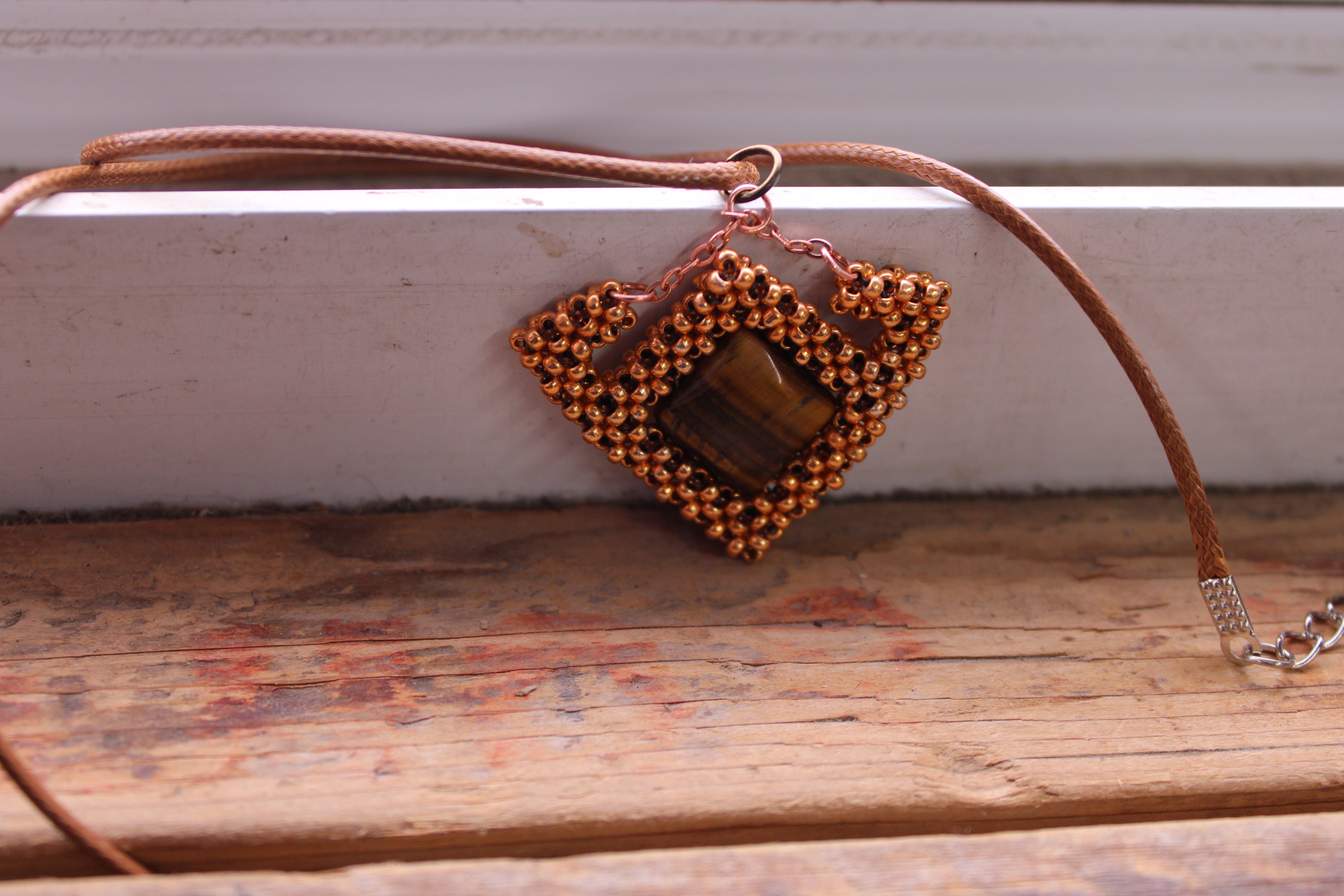 Tigers Eye Geometric Necklace