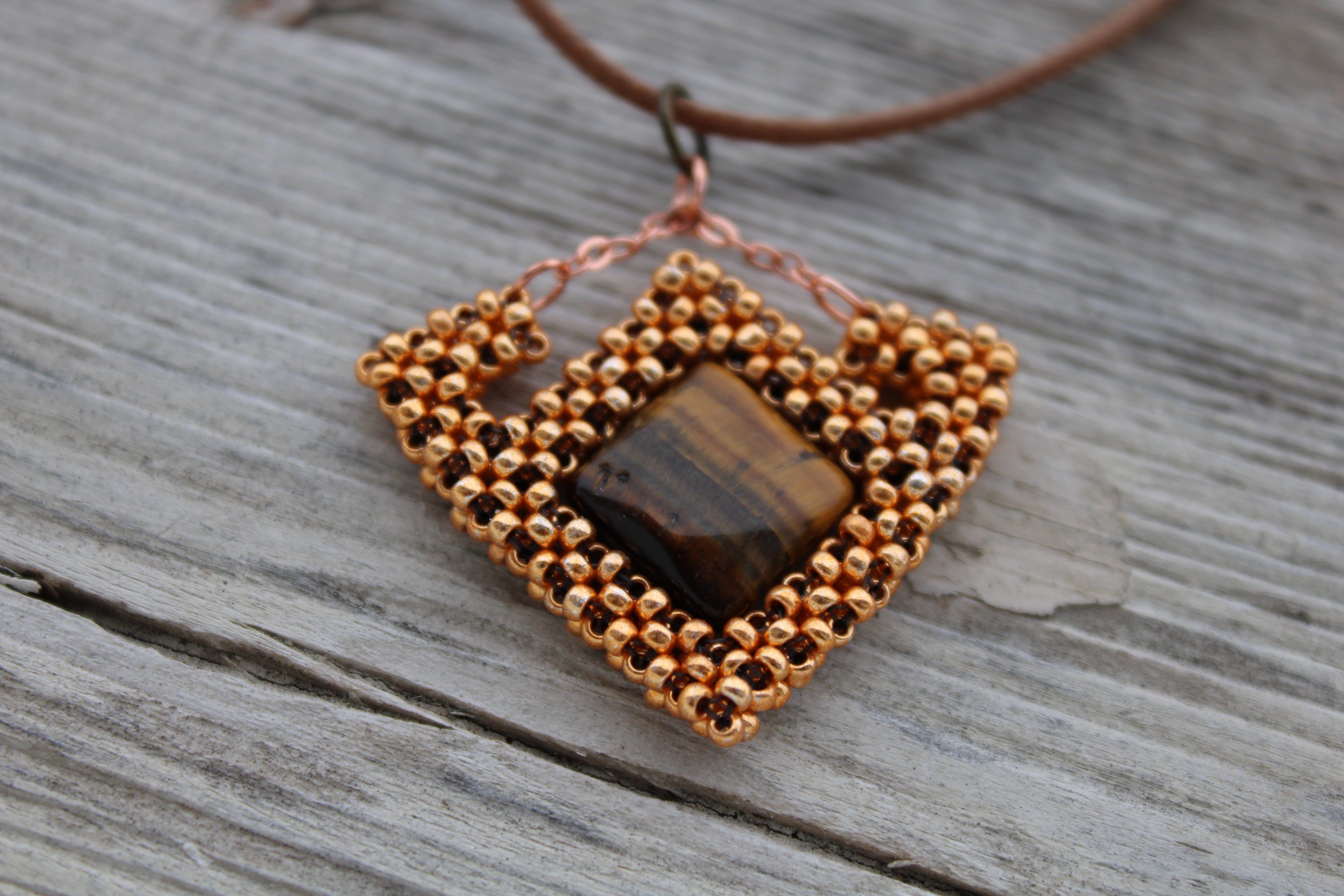 Tigers Eye Geometric Necklace