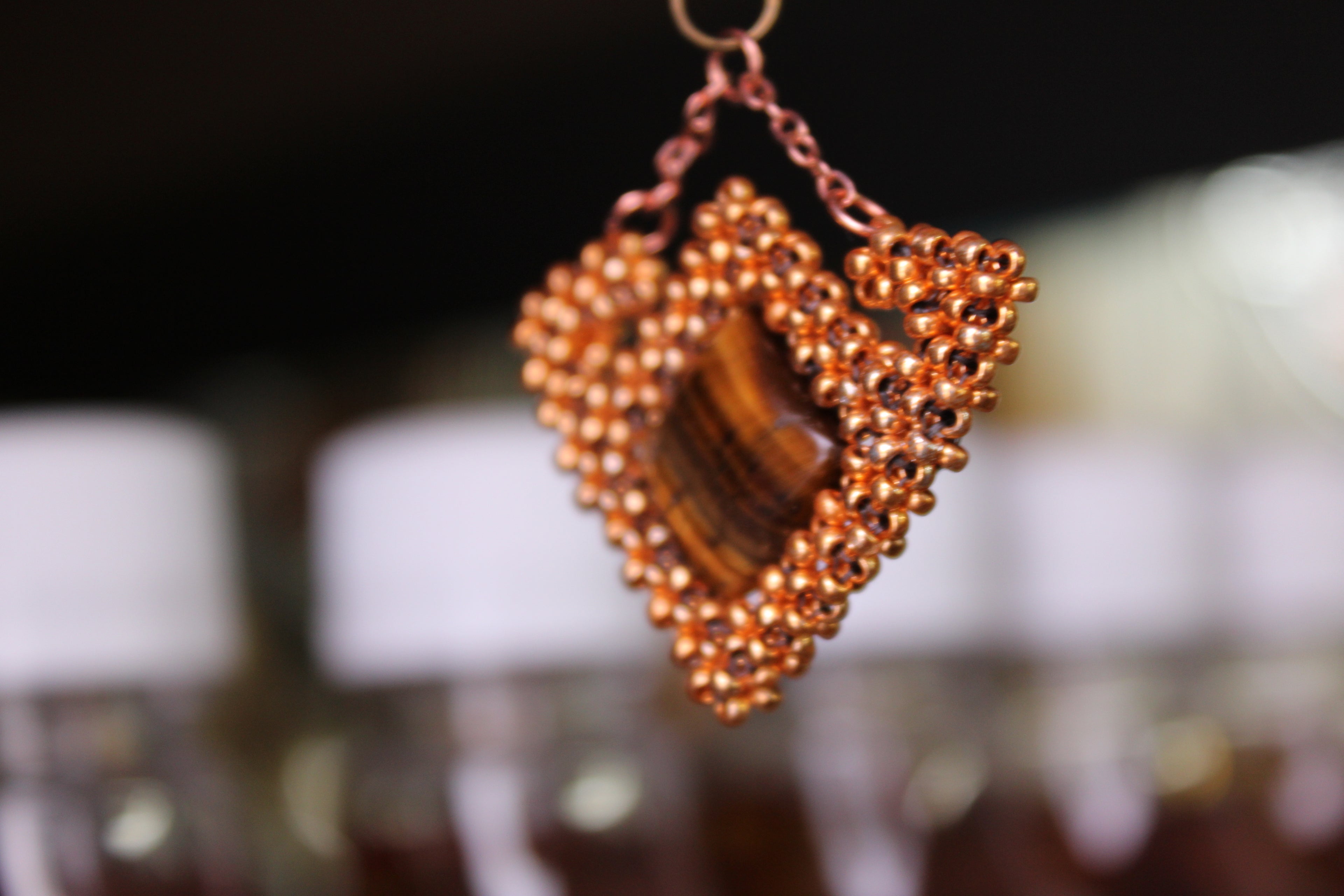 Tigers Eye Geometric Necklace