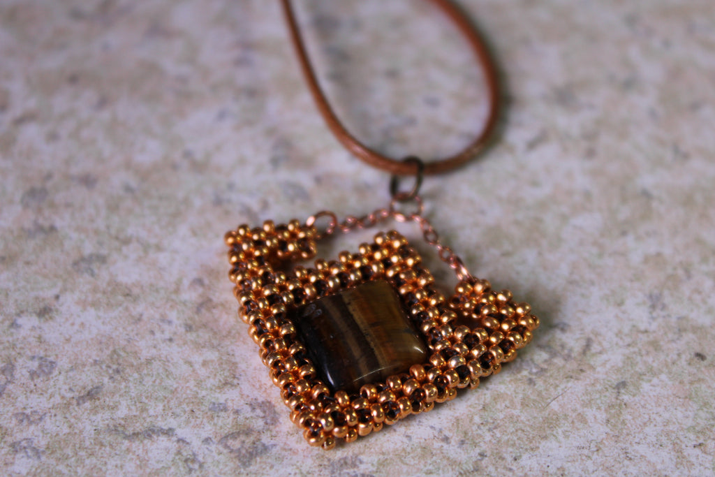 Tigers Eye Geometric Necklace