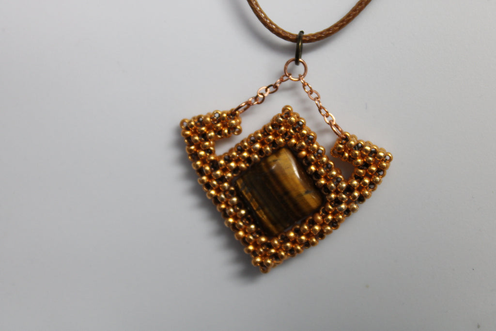 Tigers Eye Geometric Necklace